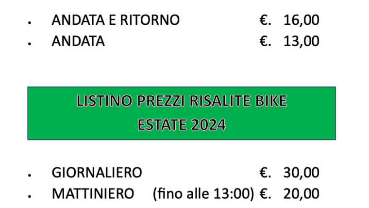 Prezzi e orari – Estate 2024 – Abetone Ovovia – Saf